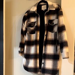 Thread & Supply Brown and White Plaid Shirt Jacket